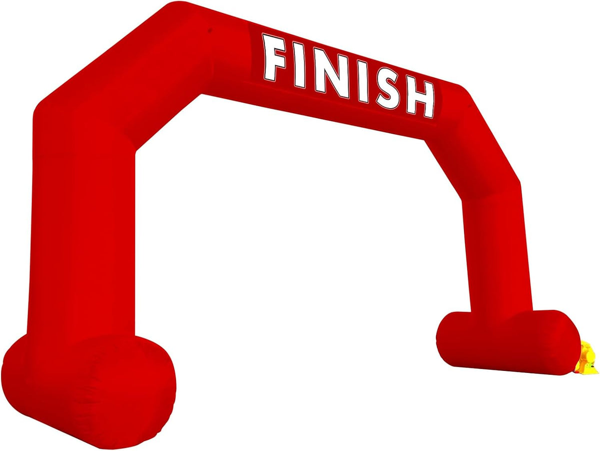 Premium 20ft Start and Finish Line Inflatable Arch in Black - Includes Powerful Blower, Hexagonal Design fo