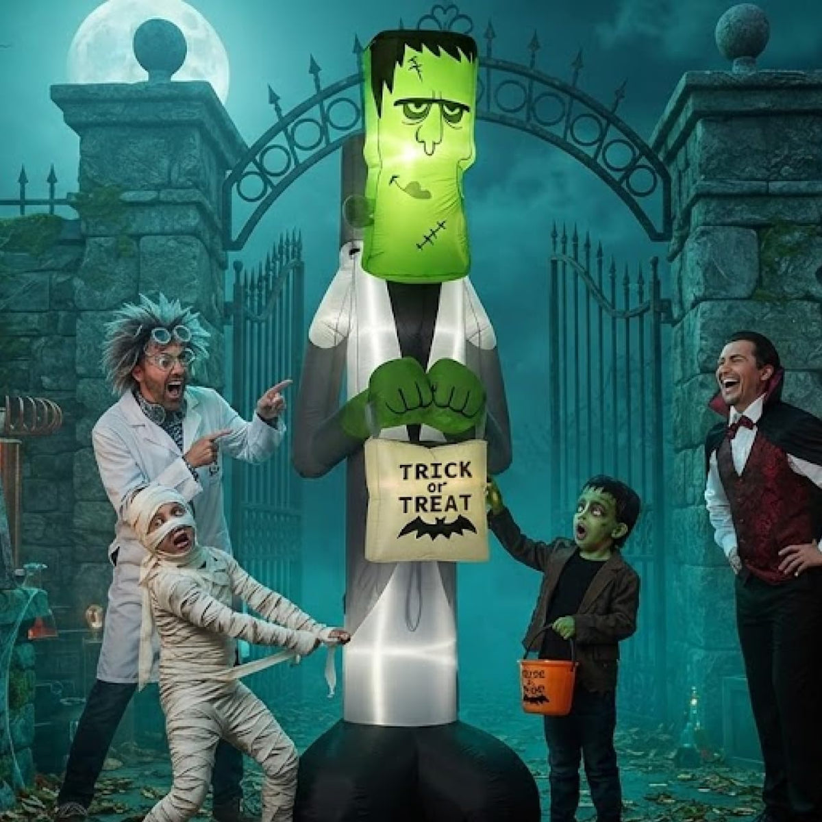 ZOOMATOOE 12FT Halloween Inflatable Frankenstein Monster, Funny Blow Up Holiday Yard Decoration with Flashing