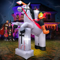 8 FT Halloween Inflatables Headless Horseman Decoration with Led Light Up Halloween Inflatables Outdoor