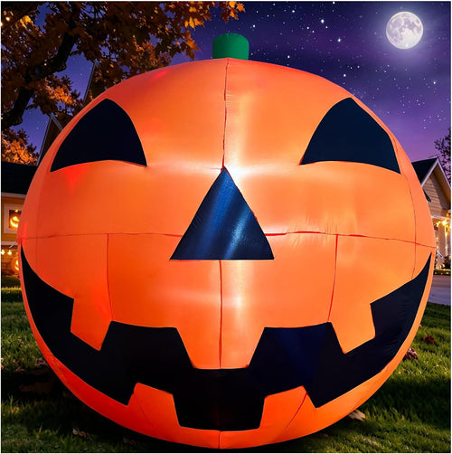 10.2 FT Halloween Giant Inflatable Pumpkin, Blow Up LED Light Pumpkin Halloween Party Supplies, Extra Large