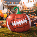 Hollowfly 5ft Fall Inflatable Football Pumpkin Outdoor Decorations / with Build-in Led, Thanksgiving Autumn