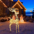 LUKASUMI Christmas Iridescent Reindeer Decoration for Yard / Light Up Deer with 180 LED Lights,Weatherproof