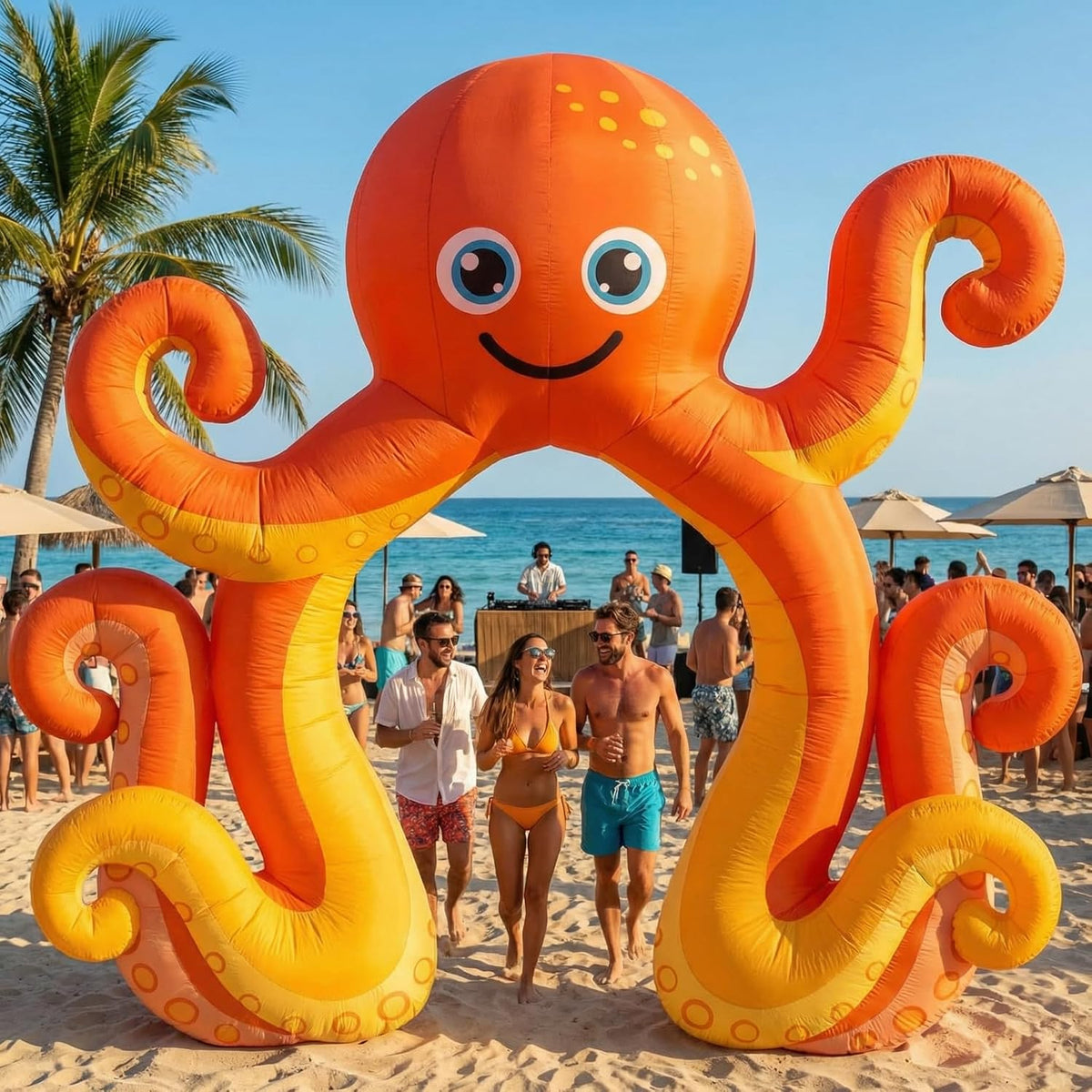 Teyva Daily 9 FT Octopus Inflatable Arch Giant Outdoor Blow up Decoration / with Built-in 6 LED Lights, for