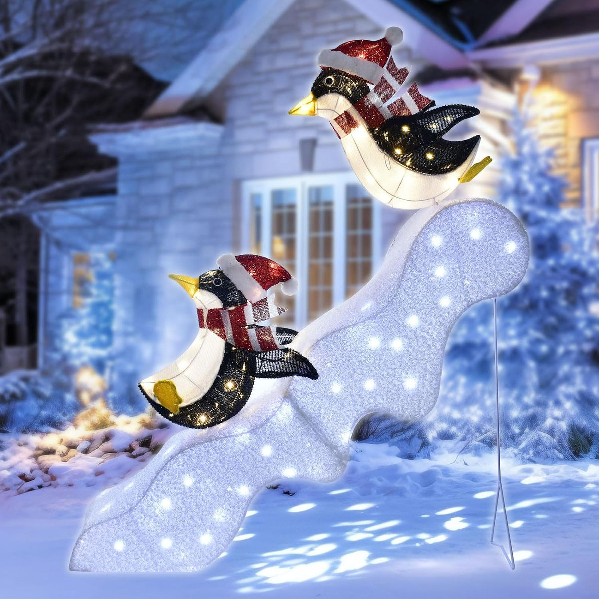 Outdoor Christmas Decorations Lighted Penguins - HOYECHI Outside Christmas Decorations Light Up 2 Slide