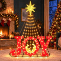 6FT Red & Yellow Lighted JOY Christmas Nativity Scene Outdoor Decorations