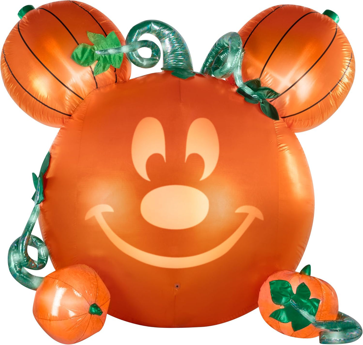 Disney Mickey Mouse Pumpkin Halloween Inflatable with EmoteGlow Face and “Monster Mash”, 6-Ft Lighted